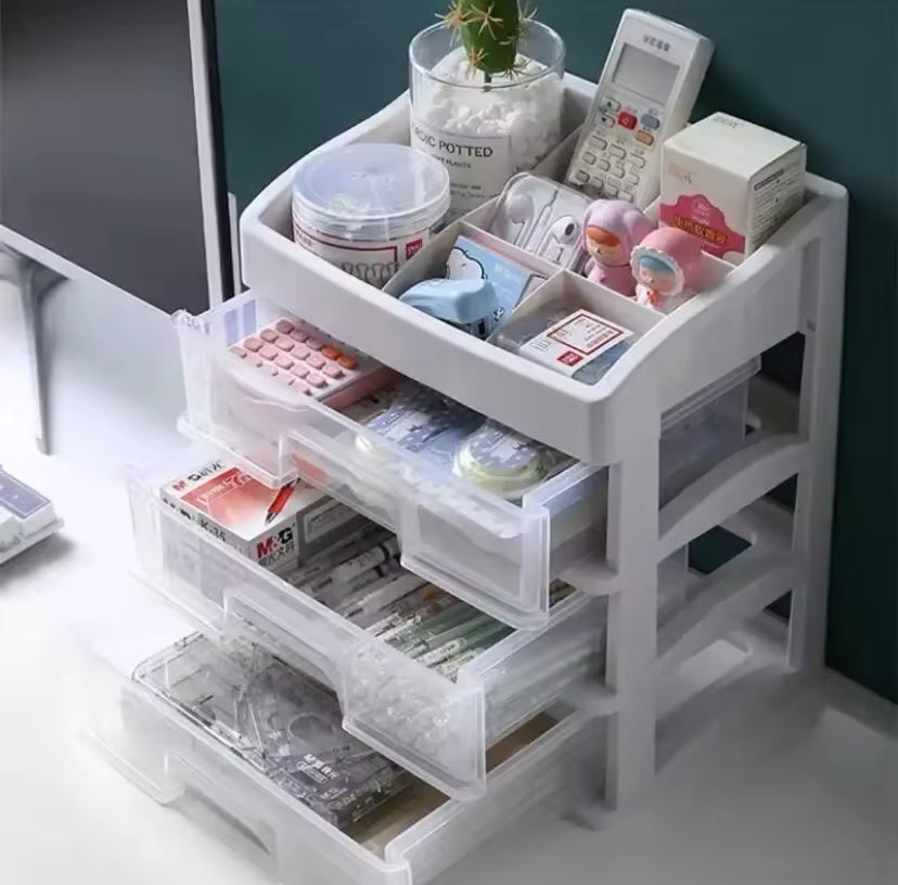 Three Layer Transparent Cosmetic Storage Rack, Multifunctional Desktop Storage Rack, Durable Plastic Desktop Organizer, Office Desktop Organizer Three Layer Transparent Cosmetic Storage Rack, Multifunctional Desktop Storage Rack, Durable Plastic Desktop Organizer, Office Desktop Organizer
